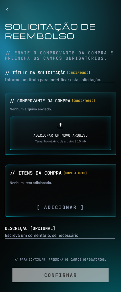 Solicitação de Reembolso